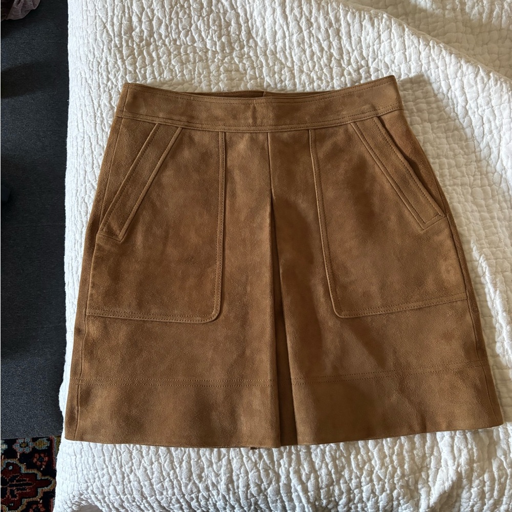 Vince Camel Brown Suede A-Line Skirt